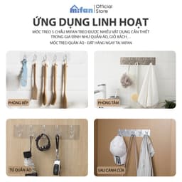 Thumbnail Móc Treo Quần Áo Dán Tường 6 Chấu - Treo Khăn Lau, Đồ Dùng Nhà Bếp, Phòng Tắm Đa Năng MIFAN 2024 - Chịu Lực 15kg 3