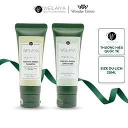 Thumbnail Cặp dầu gội đầu và dầu xả tóc thảo dược Weilaiya gừng trắng giúp ngăn rụng và kích thích mọc tóc size du lịch 20ml 2