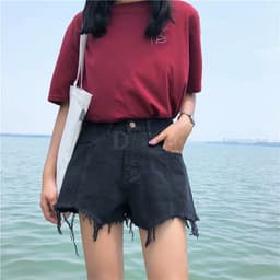 Thumbnail Quần Short Denim Lưng Cao Ống Rộng Thời Trang Hàn Quốc Cho Nữ 2
