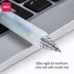 Thumbnail Bút Bi Nước Deli Viết Gel Bấm A575 Ngòi 0.5mm Mực Xanh Đen Đỏ Trơn Tru Cho Học Sinh Văn Phòng 2