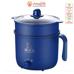 Thumbnail Nồi Lẩu Điện Mini Ca Nấu Mì 2 Tầng Kèm Giá Hấp Đa Năng Nướng, Luộc, Chiên Chống Dính Vấn Đá Tiện Lợi Chính Hãng Amalife 1