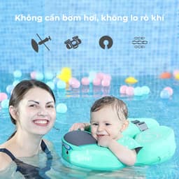 Thumbnail Phao bơi luồn tay Mambobaby cho bé 1 2 3 4 tuổi không bơm hơi, chống lật, có mái che hàng chính hãng 2