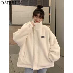 Thumbnail Áo Khoác Len Lông Cừu Dày Dặn Cổ Đứng Thời Trang Thu Đông Cho Nữ 3