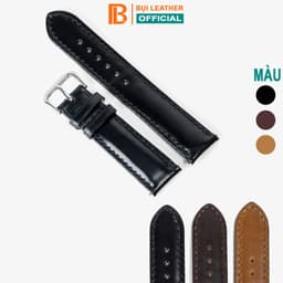 Thumbnail Dây đồng hồ nam da bò-khâu tay thủ công D101 size 18mm, 20mm, 22mm, 24mm - Bụi Leather 1