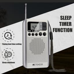 Thumbnail Radio Retekess Tr106 Fm Am Di Động Với Màn Hình Lcd Điều Chỉnh Kỹ Thuật Số Có Loa Giắc Cắm Tai Nghe Và Chức Năng Đồng Hồ 3