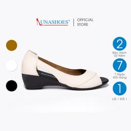Thumbnail Giày da bò nữ LUNASHOES 22504 đế xuồng 3p hở mũi êm chân sang chảnh mua tặng mẹ 2