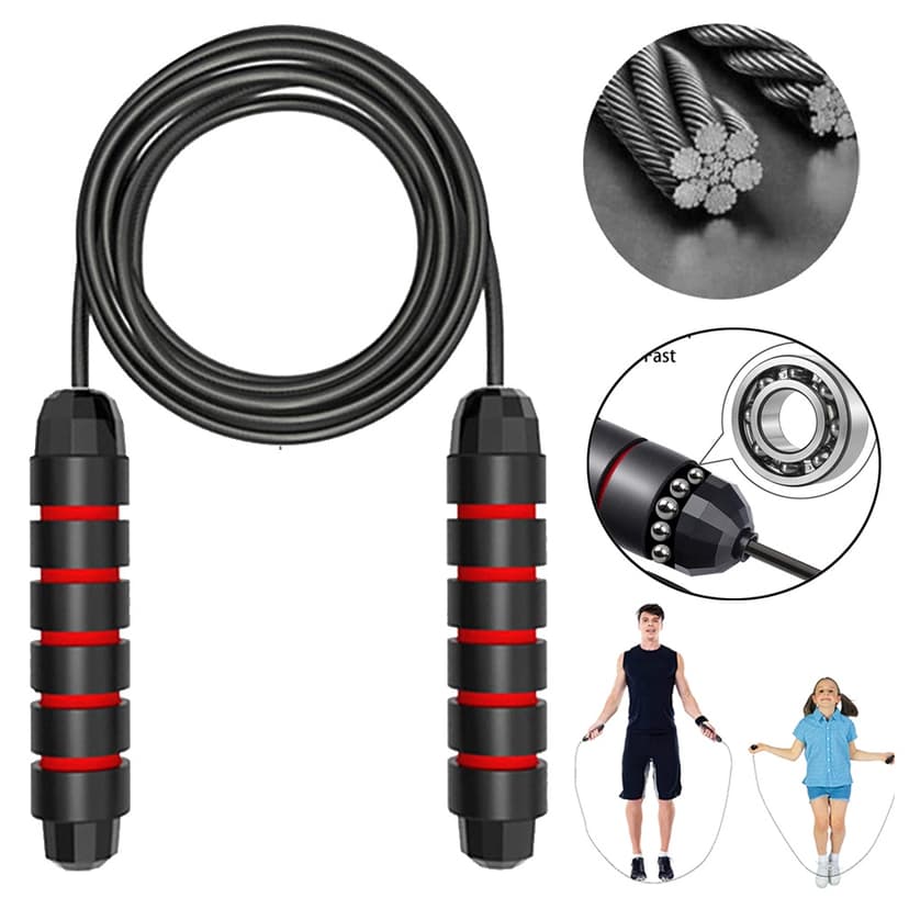 Ảnh Bộ Dây Nhảy Tập Gym Đấm Bốc Boxing Lõi Thép dẻo Cao Cấp Có Thể Điều Chỉnh Độ Dài Chống Rố Chính Hãng Amalife 3