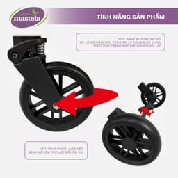 Thumbnail Xe Đẩy Em Bé Mastela 275 Đa Chức Năng Cao Cấp, chất liệu aluminium, gấp gọn mang lên máy bay 3