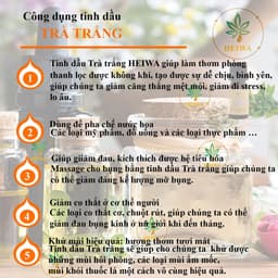Thumbnail Tinh dầu Trà trắng 100ML thương hiệu HEIWA nhập khẩu Ấn Độ có giấy kiểm định, dung tích 100ml 3