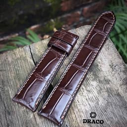 Thumbnail Dây da đồng hồ Draco DDDH01 màu nâu size 20 - 22 [Tặng kèm khóa] chất liệu da bò thật cao cấp dập vân cá sấu 3