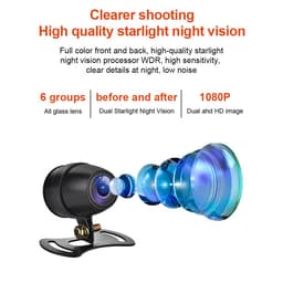 Thumbnail Ekleva 1080P HD Camera Xe Máy Hệ Thống DVR Vòng Ống Kính Kép Ghi Dash Cam WiFi GPS Phía Trước Phía Sau Lái Xe Ghi Tầm Nhìn Ban Đêm Toàn Thân DVR Chống Nước 3