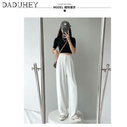 Thumbnail Daduhey Quần ống rộng nhẹ lưng cao ống suông thời trang mùa hè cho nữ 1