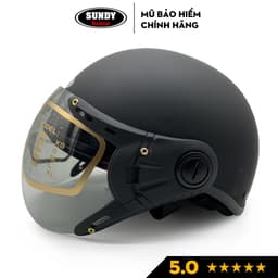 Thumbnail Mũ bảo hiểm nửa đầu có kính SUNDY HP-01K an toàn, thời trang, nhiều màu cá tính, Freesize (vòng đầu 55-58cm) 1