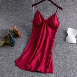 Thumbnail Đầm Ngủ HISEXY Lụa Satin Phối Ren Kèm Mút Ngực MD23 1