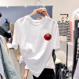 Thumbnail Áo Thun Tay Ngắn Cổ Tròn Dáng Rộng In Họa Tiết Hoạt Hình Thời Trang Cho Nữ 2021 4