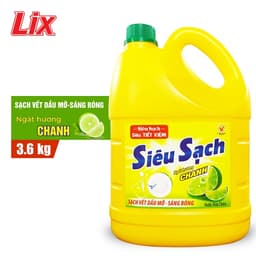 Thumbnail Nước rửa chén siêu sạch chanh 3,5kg NS351 sạch bóng viết dầu mỡ hương chanh thơm mát - Lixco Vietnam 2