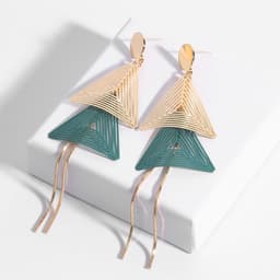 Thumbnail Bông Tai Hợp Kim Dáng Dài Phối Tua Rua Đơn Giản Thời Trang Cho Nữ PD499 3