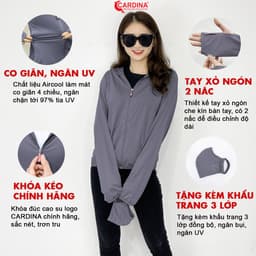Thumbnail Áo Chống Nắng Nữ 𝐂𝐀𝐑𝐃𝐈𝐍𝐀 1 Lớp Chất Thun Lạnh Aircool Nhật Bản Cao Cấp Chống Tia UV 2NF,4NMF01 2