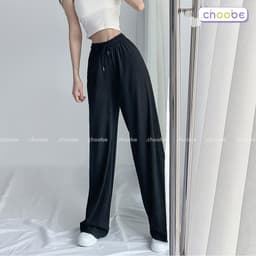 Thumbnail Quần ống rộng nữ Choobe vải cạp cao co giãn tốt kiểu culottes dáng thụng có dây rút 3