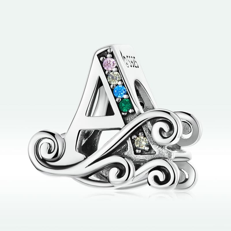Ảnh Bamoer Hạt Charm Bạc 925 Chữ Cái A~Z Cho Tự Làm Vòng Tay Vòng Cổ Bán Phụ Kiện 2