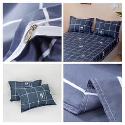 Thumbnail Bộ ga gối Đệm cao 20cm, 15cm Cotton Poly siêu mềm mịn - Kích thước M6/M8/2M2 - 1 ga 2 vỏ gối 3