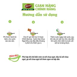 Thumbnail Gia Vị Sườn Xào Chua Ngọt Barona 80g ướp ngon chuẩn vị không cần nêm nếm 4