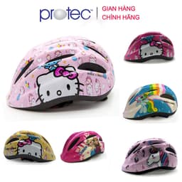 Thumbnail Mũ bảo hiểm xe đạp dành cho bé gái 1-12 tuổi Protec SMILE, họa tiết xinh xắn đáng yêu, có đèn hậu an toàn 1