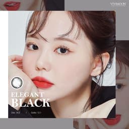 Thumbnail Kính áp tròng VIVIMOON LENS cận đen tự nhiên cho mắt thở Elegant Black (Giá 01 đôi) 2