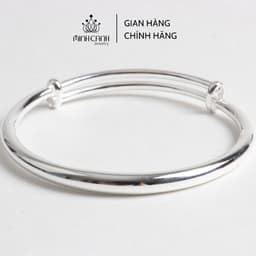 Thumbnail Lắc Bạc Tròn Trơn Khắc Tên Điều Chỉnh Được Size Cho Bé Từ 0 đến 5 Tuổi - Minh Canh Jewelry 1