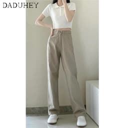 Thumbnail Quần jean DADUHEY ống rộng lưng cao 6 màu sắc tùy chọn thời trang đường phố sành điệu dành cho nữ 3