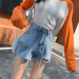 Thumbnail Ví DaDu Nữ Kiểu Dáng Thời Trang Sang Trọng  Quần Short Jean Lưng Cao ThờI Trang Cho Nữ 3