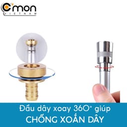 Thumbnail Dây sen xịt giúp TĂNG ÁP LỰC NƯỚC, CHỐNG XOẮN DÂY, chịu áp cao C'mon DS-03 (xám) 2