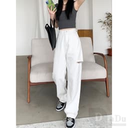 Thumbnail Quần Jean Dài Ống Rộng Rách Gối plus size Cho Nữ 2
