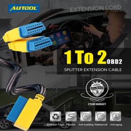 Thumbnail Dây chuyển đổi nối cáp AUTOOL từ 1 lỗ cắm sang 2 đầu cắm OBD2 16 chấu dài 35cm cho xe 1