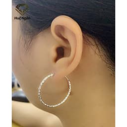 Thumbnail Bông tai bạc Ý 925 Huệ Ngân - Vòng to xinh RYE30C14101 3