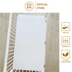 Thumbnail Lót chống thấm bảo vệ nệm cũi cho bé PETIT BEBE cotton chun 4 góc tiện lợi 1