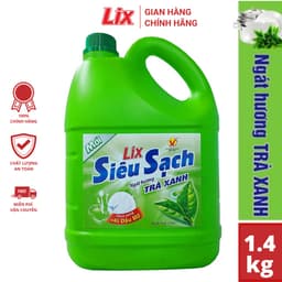 Thumbnail Nước rửa chén Lix siêu sạch hương trà xanh, hương chanh 1.4Kg thơm dịu sạch bóng vết dầu mỡ 2