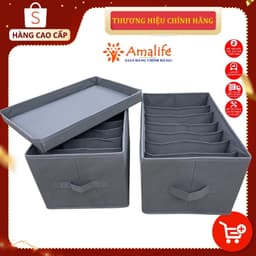 Thumbnail Set Bộ 2 Khay Hộp Vải Đựng Quần Áo HQ2 7 Ngăn Đựng Quần Áo Gọn Gàng Tiện Lợi Bọc Vải Oxford Cao Cấp Chính Hãng Amalife 3