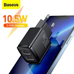 Thumbnail Cốc sạc nhanh Baseus hai cổng USB EU 2.1A Max tiện lợi 1