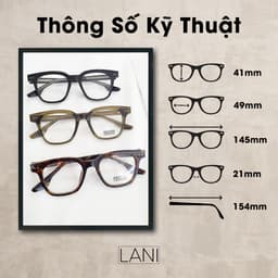 Thumbnail Gọng kính cận vuông to cốt thép siêu bền LANI 9104 - Lắp mắt cận có độ theo yêu cầu 1