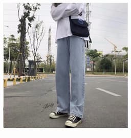 Thumbnail Quần jeans dài DADUHEY ống rộng phong cách Hàn Quốc cá tính thời trang cho nữ 3