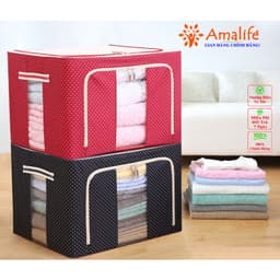 Thumbnail Combo 32 Hộp Vải Khung Thép Gấp Gọn 66 Lít 50*40*33cm Đựng Chăn Màn Túi Vải Khung Sắt Đựng Quần Áo Tiện Lợi Có Khóa Kéo 1