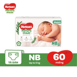 Thumbnail Tã Dán Huggies Platinum Nature Made Size NB60/S82/M64/L54/XL44/XXL36 1