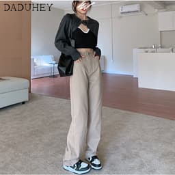 Thumbnail Quần jeans nữ ống rộng lưng cao 6 màu thời trang đường phố 4