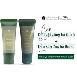 Thumbnail Cặp dầu gội đầu và dầu xả tóc thảo dược Weilaiya gừng hà thủ ô giúp dưỡng, đen và kích thích mọc tóc size du lịch 20ml 4