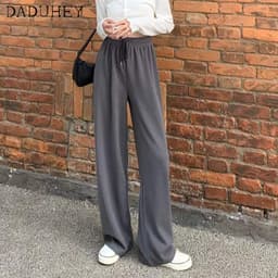 Thumbnail Daduhey Quần thể thao nữ ống rộng dáng suông có thể kéo giãn có 3 màu thời trang hip hop phong cách Hàn Quốc 2