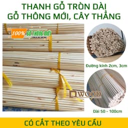 Thumbnail Thanh Gỗ Tròn Dwood Đường Kính 2cm, 3cm - Chiều Dài Tự Chọn 4