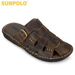 Thumbnail Dép Nam Bít Mũi Da Bò SUNPOLO ABI011 Có Big size 44 45 4