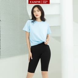 Thumbnail Quần legging nữ ngố KAMONG Nâng Mông Cao Cấp cạp cao có túi vải cotton dẻo co dãn tốt dáng ngắn LG005 2