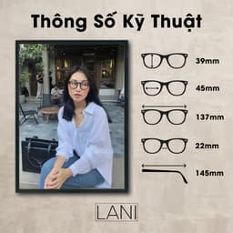 Thumbnail Gọng kính cận tròn chữ V chất liệu nhựa chắc chắn siêu bền LANI 5345 lắp mắt cận có độ theo yêu cầu 1